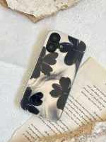 قاب گوشی آینه ای طرح گل مشکی - Image 2